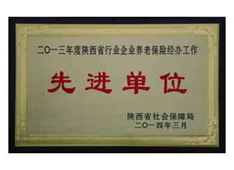 2013年獲得陜西省行業(yè)企業(yè)養(yǎng)老保險經(jīng)辦工作“先進單位”